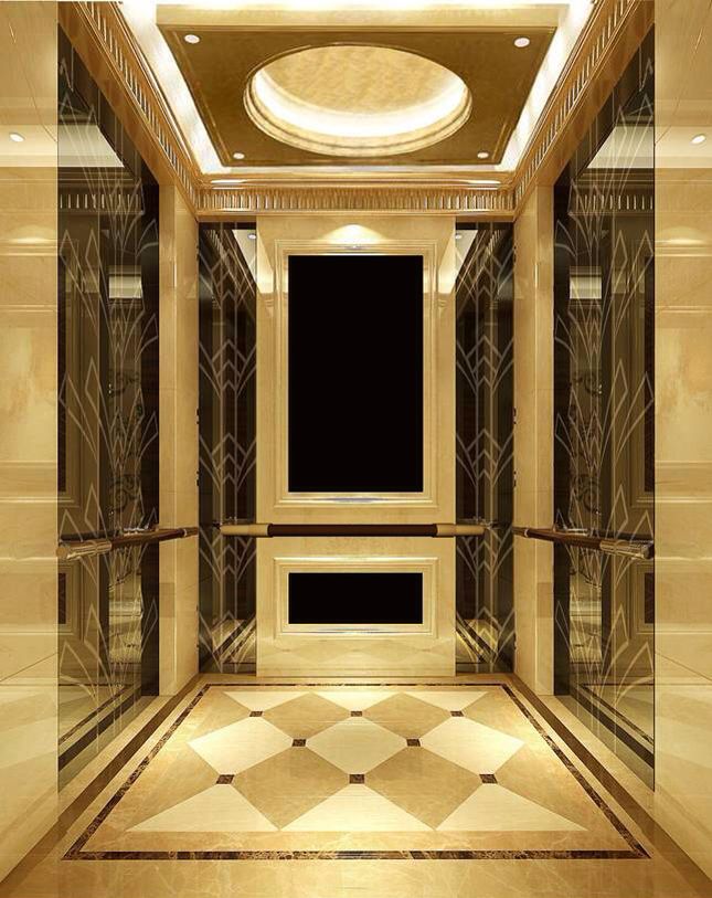 马赛克玻璃电梯轿厢装饰效果图