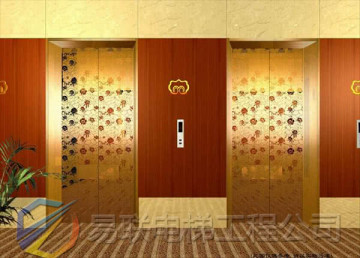 玫瑰金镜面蚀刻不锈钢电梯门装饰效果图